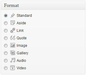 Screenshot of the Formats box.