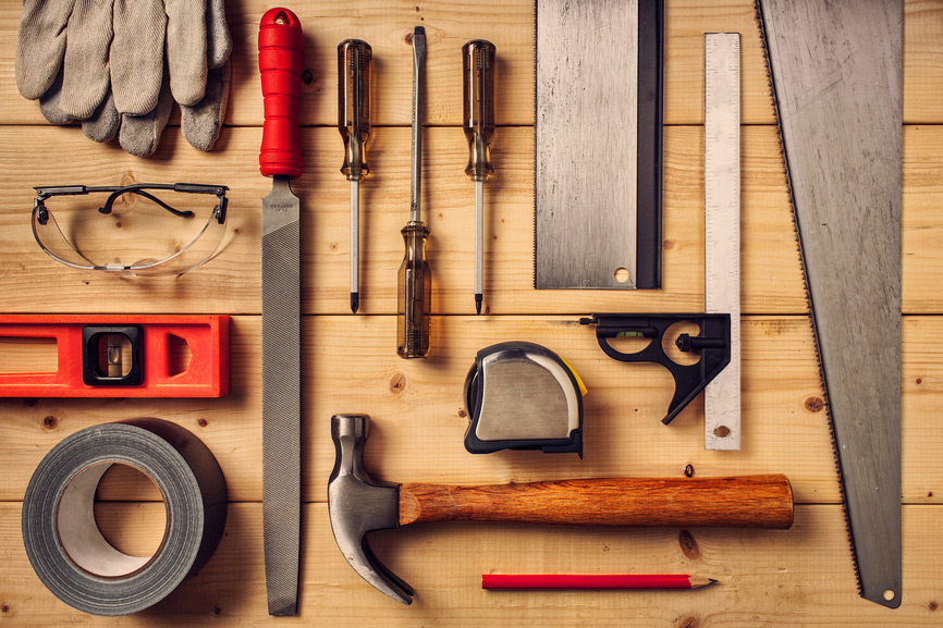 A picture of some tools representing changing WordPress themes.