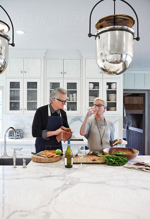 Older couple in kitchen